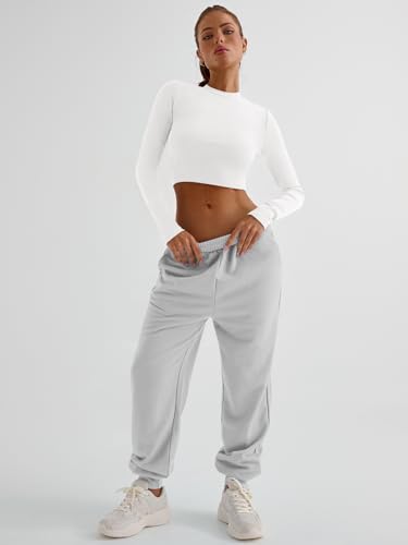 Foto de Trendy Queen Camisetas cortas de manga larga para mujer, básicas, acanaladas, ajustadas, informales, de otoño, a la moda, Y2K, ropa para adolescentes y niñas (imagen 3)