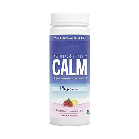 Natural Vitality Calm PLUS Calcium Supplement Powder, Raspberry Lemon- 8 ounce (Packaging May Vary) Cover