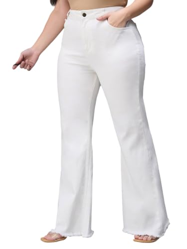 Image of Miss Chase A+ Women's Wide-Leg High Rise Regular Length Stretchable Denim Jeans