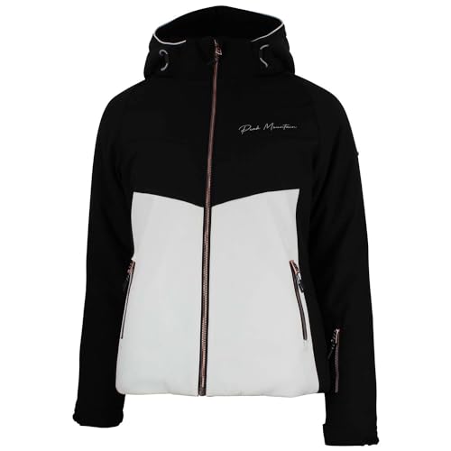Peak Mountain - Chaqueta de esquí para mujer AFOLIR, blanco y negro