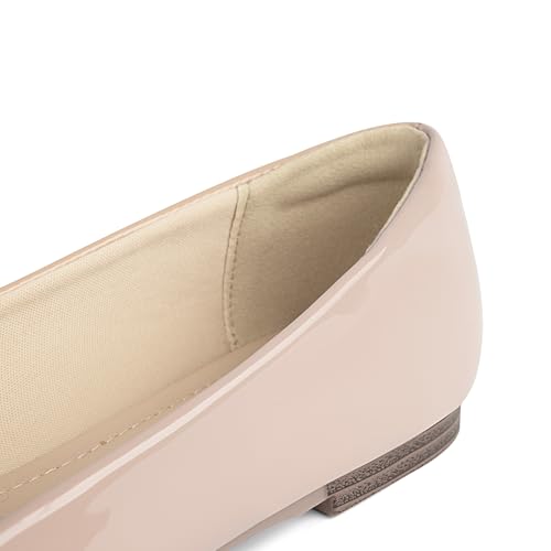 Image of MUSSHOE Pointed Toe Flats for Women, Comfortable Business Casual Work Shoes, Slip On Loafers with Arch Support, Office Walking Flats for All Day Standing