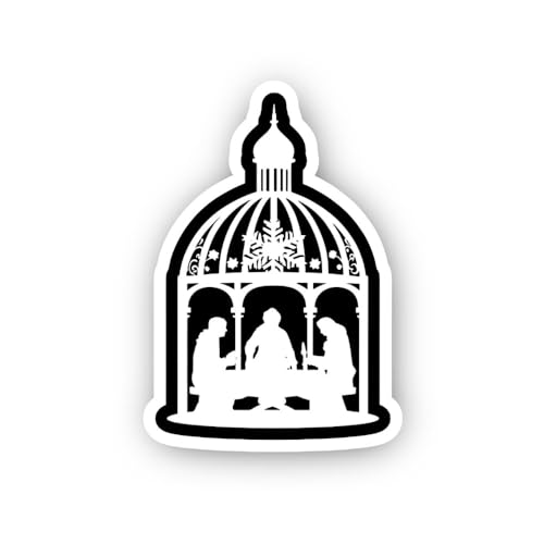 2 (Pieces) 3" and 5" Gazebo with Winter Figures Sticker,