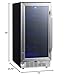 EdgeStar CBR902SG 15 Inch Wide 80 Can Built-In Beverage Cooler with Blue LED Lighting