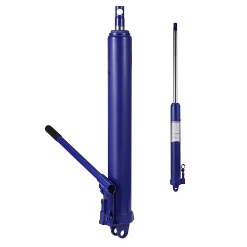 Garvee Cric hydraulique longue course 3T – Vérin manuel pour grue atelier, chariot élévateur, usage agricole – Base en U, pompe simple, taille...