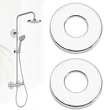DIFLAX 2 Stück Rosetten Für Duscharmaturen 3/4" 27mm x 80mm x 19mm in Höhe, Rosette Wasserhahn Innenhahn ø 26mm,Abdeckrosette Edelstahl, Rosetten Für Armaturen Duscharmatur Silber