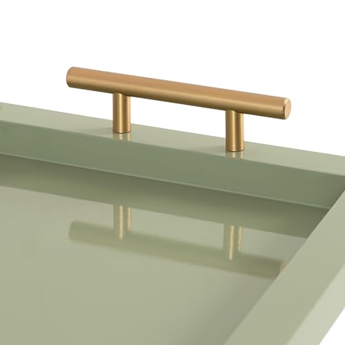 image for Kate and Laurel Halsey Rectangle Decorative Narrow Tray with Gold Meta