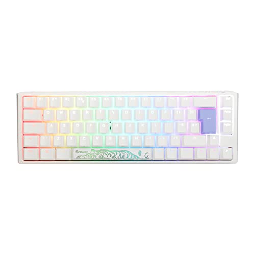 Ducky One3 Pure White SF RGB Blue Cherry MX Switch Keyboard - UK Layout, Cherry MX Blue Switch, SF (65%)