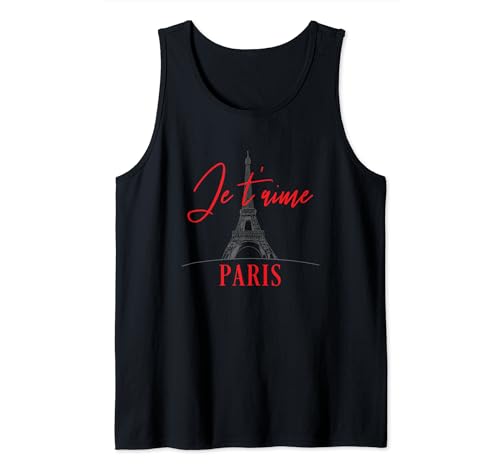 Torre Eiffel París Francia Je t'aime I Love You Souvenir Camiseta sin Mangas