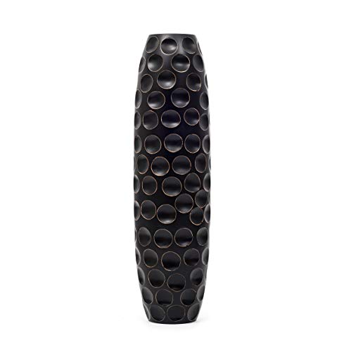 Image of Leewadee Large Black Home Decor Floor Vase - Wooden 41 inch Tall Farmhouse Decor Flower Holder for Fake Plant and Pampas Grass