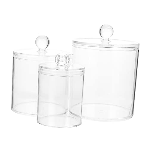 MAGICLULU 3piezas Caja De Hisopos Algodón Frasco Boticario Baño Maquillaje Diseño Elegante