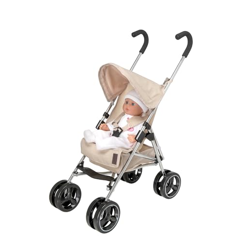 Celuna Premium Junior Stroller | Children's Pram in Grey & Black | Baby Doll Toy Umbrella Fold | Role Play Dolls Buggy Pushchair | 3+ - Image 3