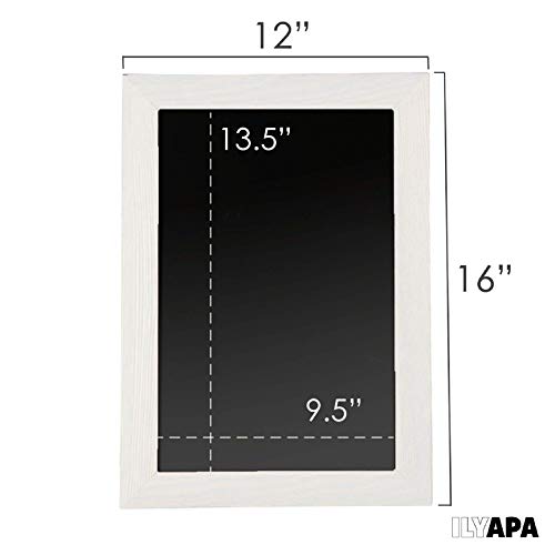 Rustic Wooden Magnetic Kitchen Chalkboard Sign - 12X16 Inch White Framed Wall Hanging Chalk Board For Farmhouse Decor, Wedding, Restaurant Menu & Home #TOP1