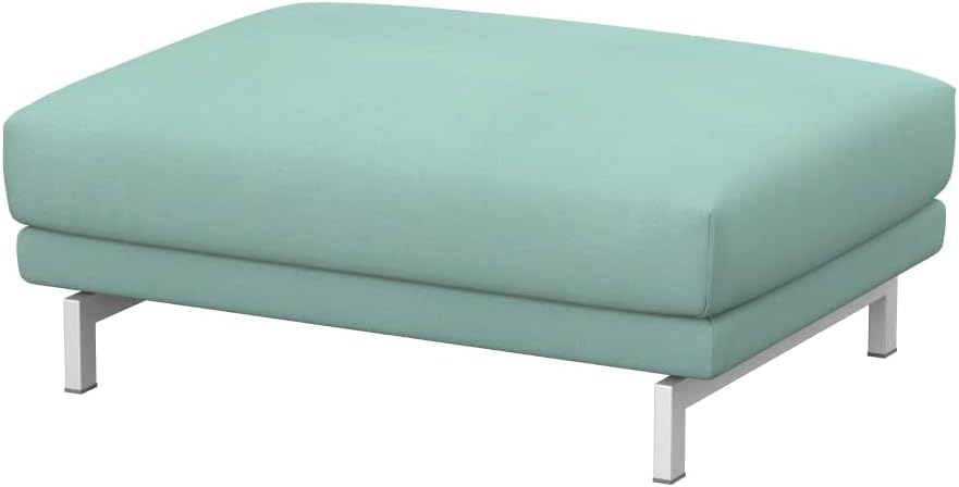 Soferia Replacement Compatible Cover for Nockeby Footstool, Fabric Eco Leather Grey