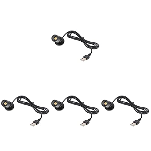 Uonlytech Ser de 4 focos LED pequeños para interiores, USB, pequeños focos LED alimentados por USB, foco pequeño para foco, alimentado por USB