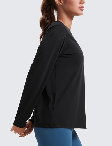 CRZ YOGA Womens Long Sleeve Tops High Crew Neck Casual Fall Shirts Basic Quick Dry Workout Athletic T-Shirt4
