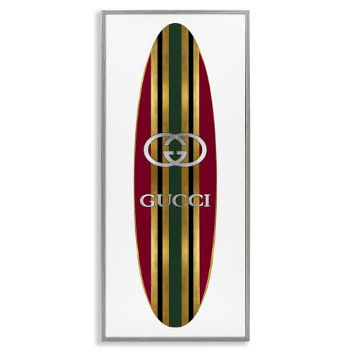 'Red Green Designer Logo Surfboard Fashion'| Framed Giclee Art