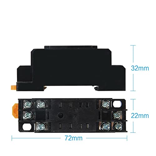 Socle Relais 8 Broches PYF08A Embase Noir Rail DIN Support Relais Puissance - 3