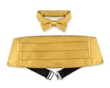 Vesuvio Napoli Boy's Cummerbund & Bow Tie Set GOLD Color Boys Cumberbund BowTie