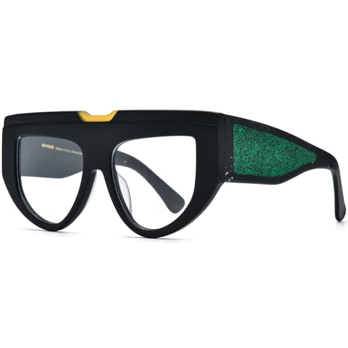 Image of HEPIDEM Multicolor Acetate Glasses Frame Women Oversize Vintage Round Eyeglasses Optical Spectacles 9271