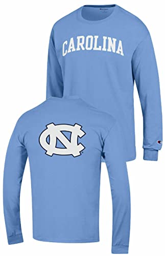 North Carolina Tar Heels Carolina Blue Basic 2 Sided Arch Long Sleeve T Shirt (X-Large)