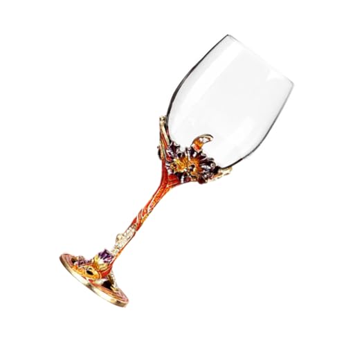 Sosoport Copa de Vino de Cristal Enameled de Vaso Decorativo para Hogar y Bodas para Celebraciones y Actividades