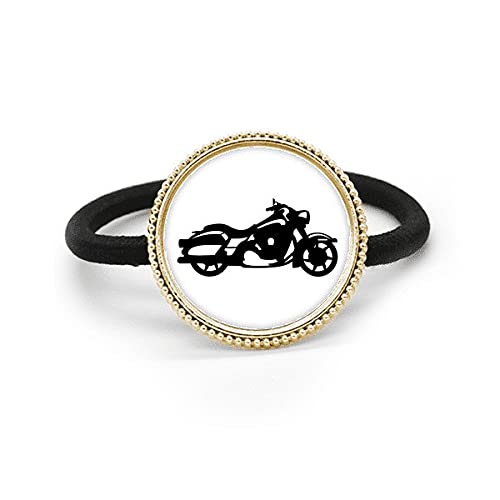 Corbata de pelo de plata metálica contra tirones con diseño de moto