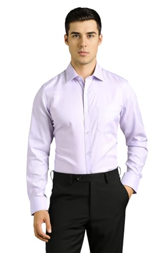 Image of Louis Philippe Men's Regular Fit Easy to Iron Everyday wear Premium Cotton Full Sleeve Solid Formal Shirt