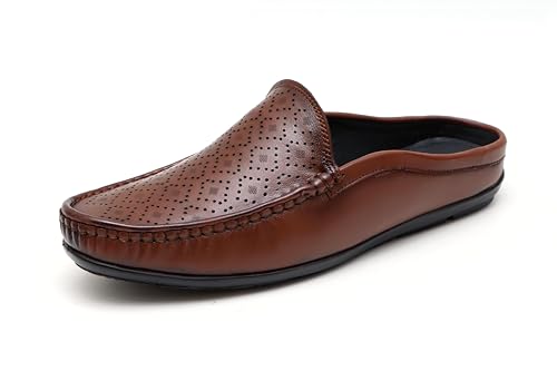 Image of ARAMISH Genuine Leather Loafers Open Back Shoes for Men