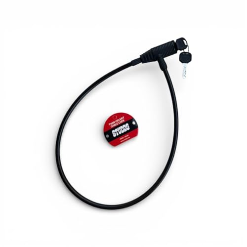 Image of Studds Heavy Duty Helmet Cable Lock for Motorcycle & Scooter - Anti-Theft Braided Steel Security Wire with 2 Computerized Keys - Universal Fit, Weather-Proof (Black) (CBL 85 (85 CM))