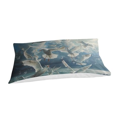 Linge de lit la mouette 3D imprimé en microfibre haute densité single