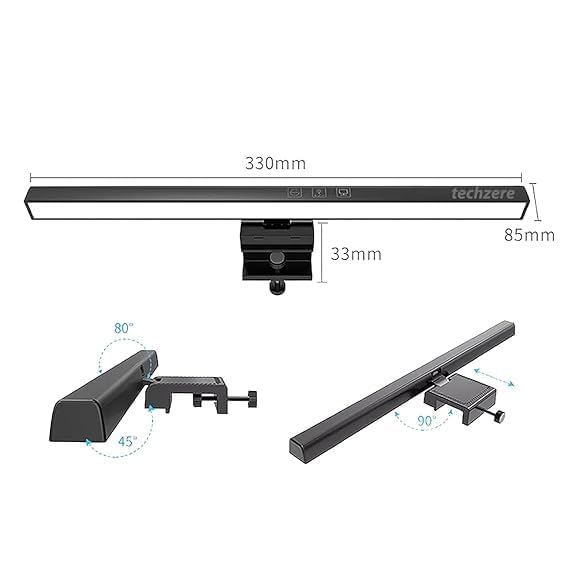 Image of 13 Inch LED Monitor Light Bar, USB Powered Screen Lamp with Touch Control, Adjustable Brightness & Colour Modes, Space-Saving Clip-On Computer Light for Monitor, Laptop