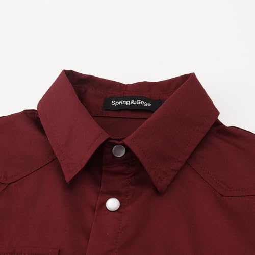 Image of Spring&Gege Boys' Long Sleeve Western Cowboys Pearl Snap Button Down Shirts (5-14 Years)