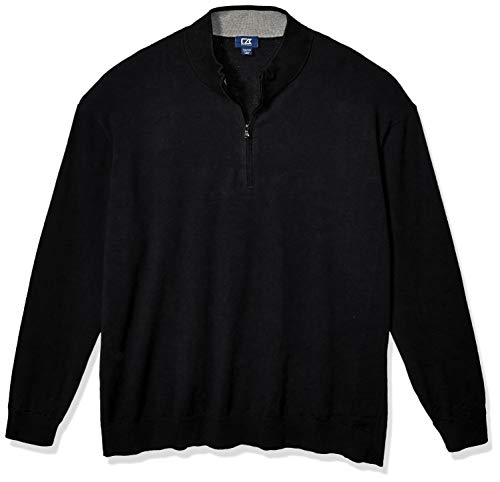 Cutter & Buck Men's Big and Tall Big & Tall Machine Washable Lakemont Half-Zip Sweater, Black, 5XB