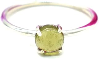 Prong Set Moladavite Ring, Handmade natural Moldavite jewelry, natural green Moldavite ring, healing gemstone, minimalist jewelry for her, gift for her, everyday jewelry