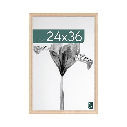 MCS Studio Gallery Classic 24x36 Poster Frame Natural Woodgrain, Vertical & Horizontal Wall Hanging Large Picture Frame for Photos, Posters & Art Prints (1-Pack)