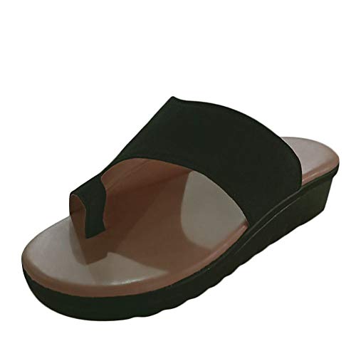 sdtdia Zapatos de Sandalias Confortables y cómodos para la Mujer Zapatillas de Viaje de Playa de Verano Zapatos cómodos, Corrección de Hueso de Dedo Gordo del pie (36 EU, Negro)