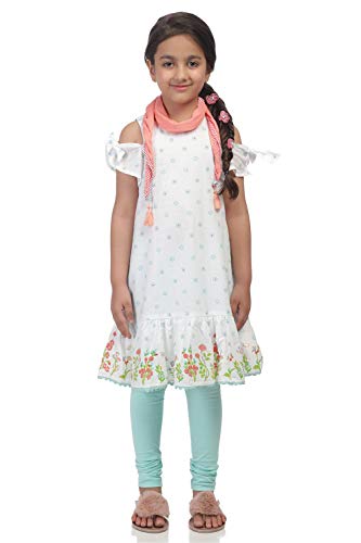 Image of BIBA Girls Cotton Straight Salwar Suit Set