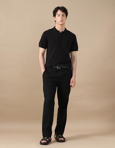 Image of Arrow Flat Knit Cotton Polo T-Shirt