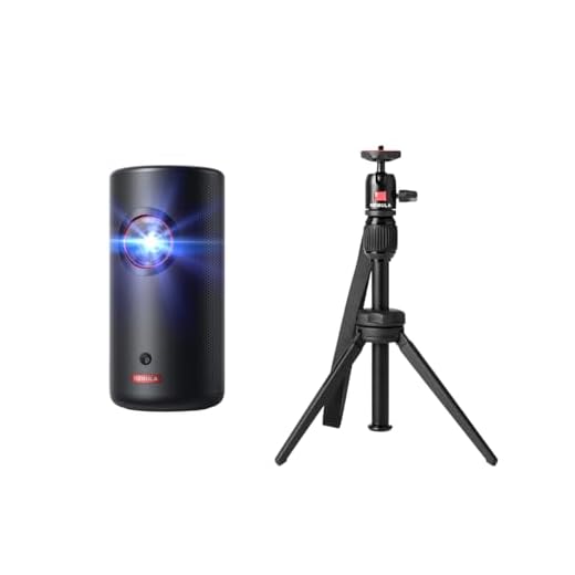 NEBLUA Capsule 3 laser Beamer mit Capsule Original Stativ, 300 ANSI Lumen, 1080p Mini Smart TV Beamer mit WLAN, Mobiler Outdoor, Dolby Digital, Laserprojektor, Autofokus, 120-Zoll Bild, 2,5 Stunden In