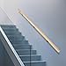 7FT Pine Wood Stair Handrail, 330.69lb Capacity, Anti-Slip, Natural Wood, Wall-Mounted with 3 Brackets, for Indoor Stairs, Lofts