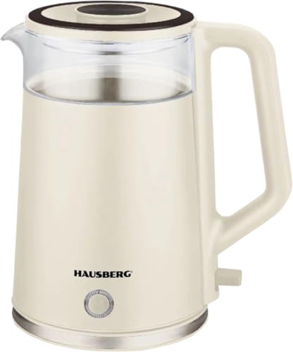 Hausberg Wasserkocher Glas Weiß – 2 L Teemaschine kabellos, 1800 W, LED-Beleuchtung, automatische Abschaltung, BPA-frei, stylisch & leistungsstark Hausberg Wasserkocher Glas Weiß – 2 L Teemaschine kabellos, 1800 W, LED-Beleuchtung, automatische Abschaltung, BPA-frei, stylisch & leistungsstark