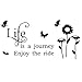 Life is A Journey Enjoy The Ride - Adesivo da parete con citazione ispirativa in vinile, motivo per camera da letto, soggiorno