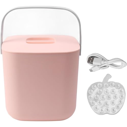 Mini Lavavajillas Portátil De Encimera, Limpieza Potente, Cobertura 360 Grados, Funcionamiento Automático, Diseño Multifuncional, ABS, Para Platos Frutas Verduras Ropa (Rosa)