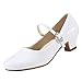 Eight KM Chaussures à talons hauts inspirées des chaussures de la princesse Mary Jane - pour filles - - Athena White, 30 EU