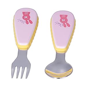 Bestekset voor kinderen, kinderbestek zonder vlekken Warmte-isolatiefunctie voor gezinnen met kinderen voor thuiskeuken(roze)