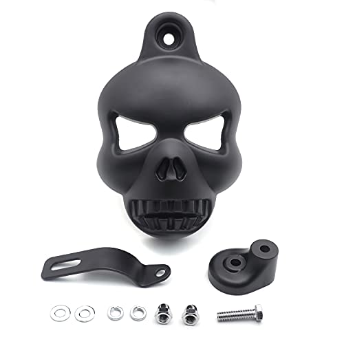 Httmt Mt246-005- Black Skull Horn Cover Compatible With H-D Big Twins V-Rods Stock Cowbell Horns 1992-2020 #TOP12