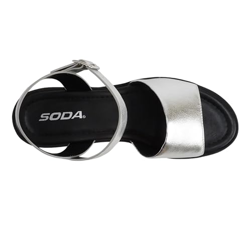 Image of Soda inchStacie inch ~ Women Open Toe Lug Sole Mid Block Heeled Sandals with Adjustable Ankle Strap