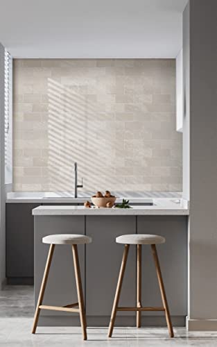Colamo Luxury 5 Sheet Beige Faux Granite Stone Flamed Surface Peel And Stick Rigid Large Subway Wall Tiles,Stick On Kitchen Backsplash Brick Tiles For Wall,Self Stick Tile For Rv,Bathroom, Accent Wall #TOP5