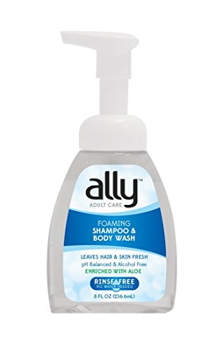 Ally Rinse Free Shampoo and Body Wash with Aloe, 8 Fluid Ounces