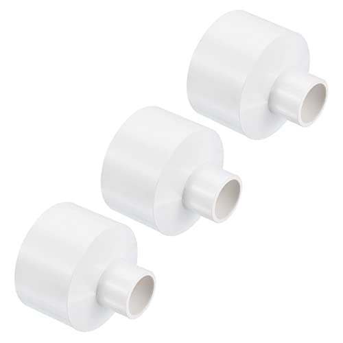 PATIKIL PVC Reducer Pipe Fitting 50mm to 20mm ID, 5 Pack Straight Coupling Adapter Connector, White
